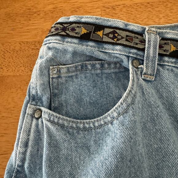 Vintage Y2K Bill Blass Cropped Jeans Purple Ribbon Trim Womens Size 12 Retro - Picture 7 of 11